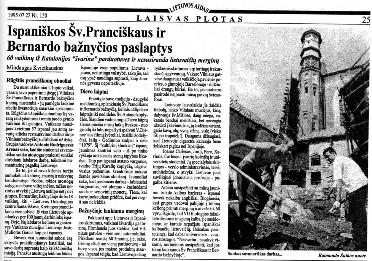 Publicación en Lietuvos Aidas de Vilnius, Lituania